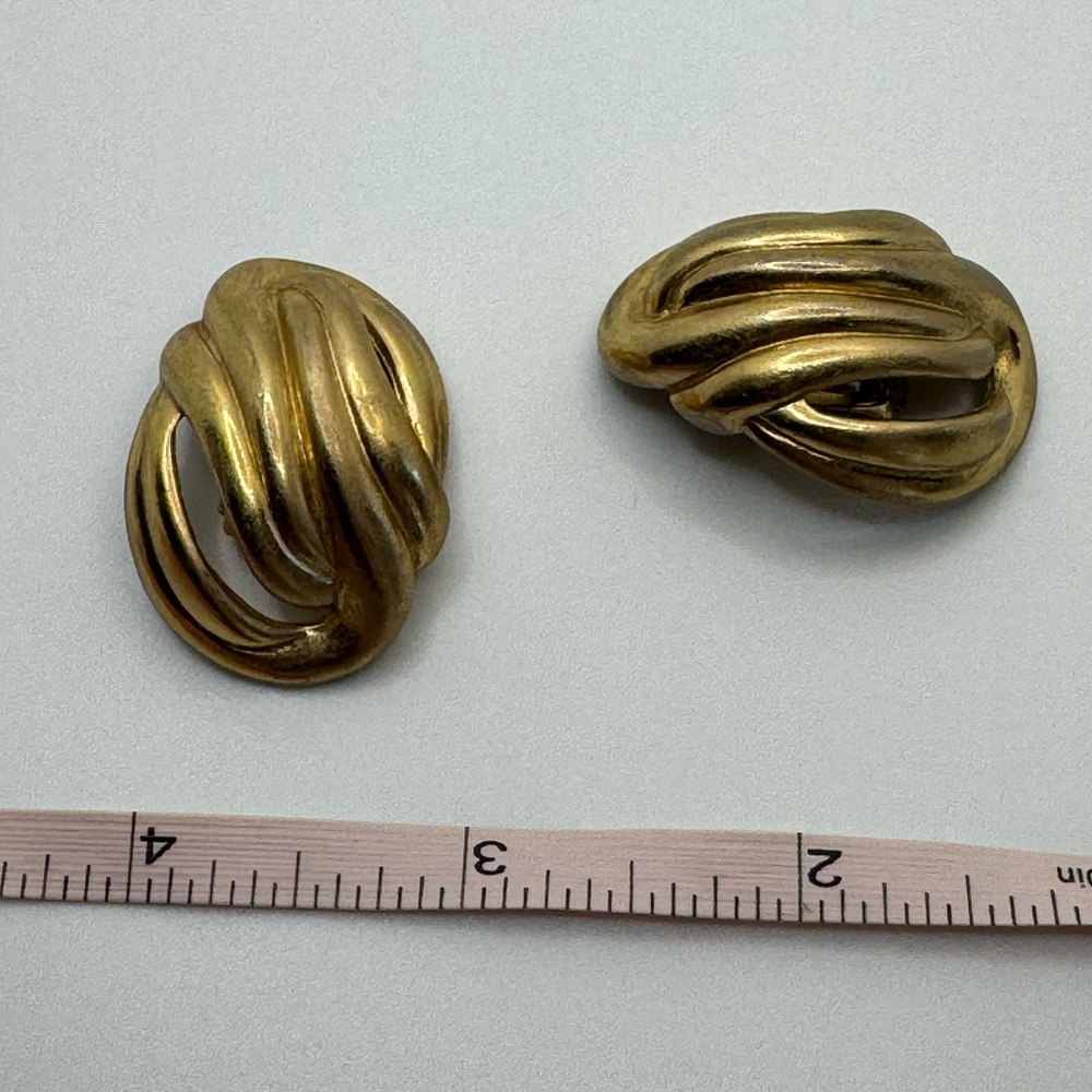 Givenchy Gold Tone Spiral Earrings - Picture 7 of 7